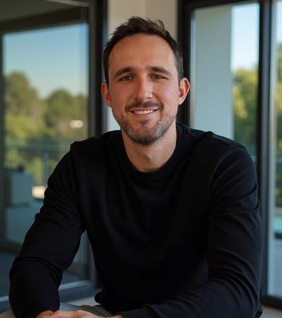 Joseph Dubois sitting for a photo